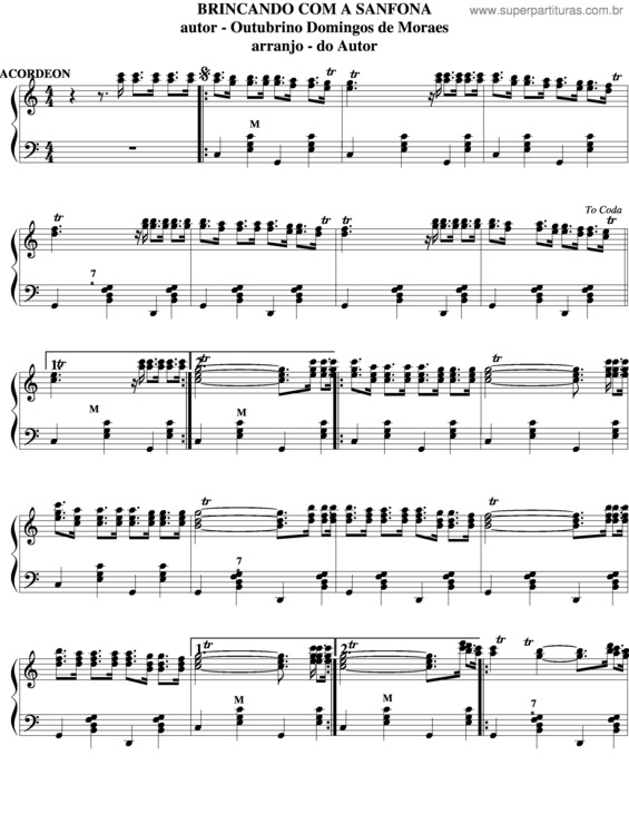 Partitura da música Brincando Com A Sanfona v.2