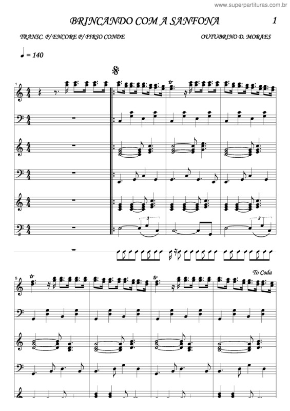 Partitura da música Brincando Com A Sanfona