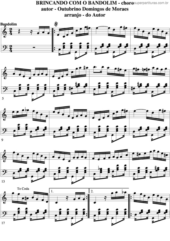 Partitura da música Brincando Com O Bandolim v.4