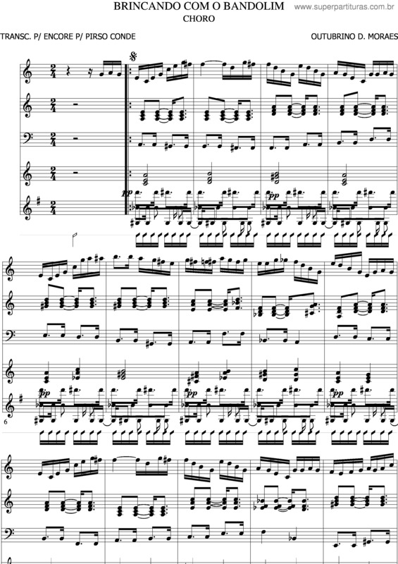 Partitura da música Brincando Com O Bandolim
