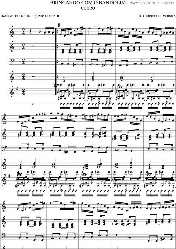 Partitura da música Brincando Com O Bandolim