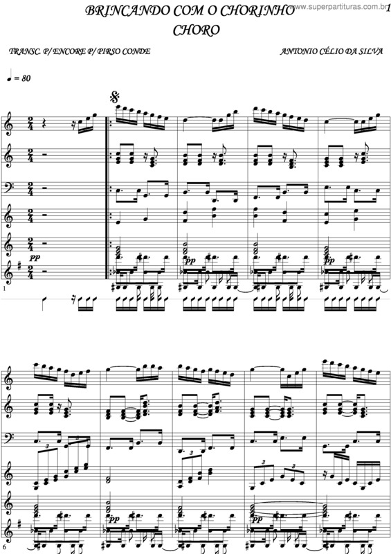 Partitura da música Brincando Com O Chorinho v.2