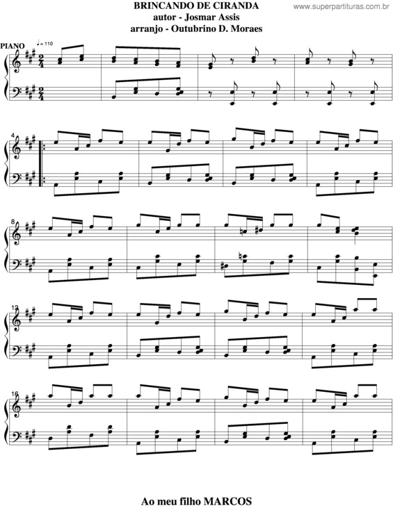 Partitura da música Brincando De Ciranda v.2