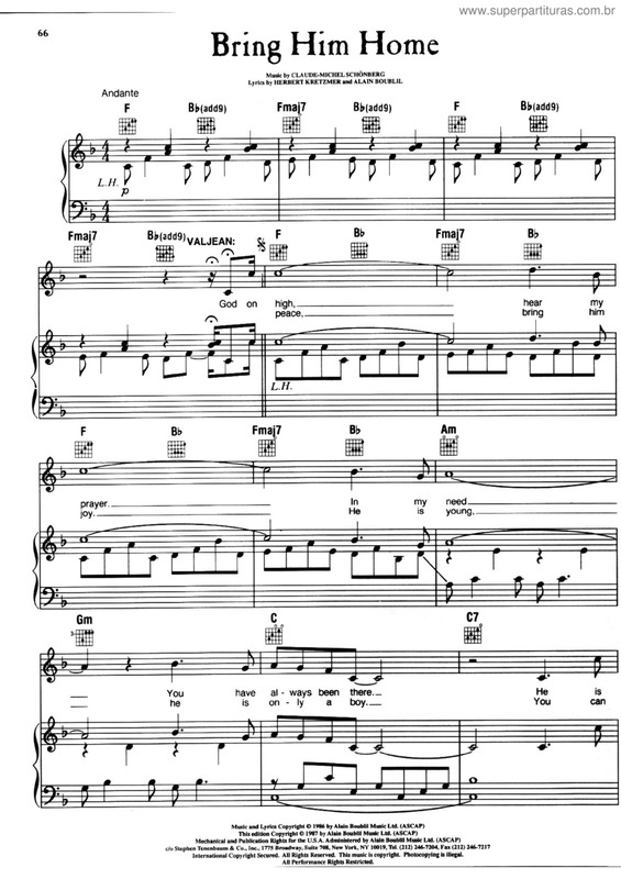 Partitura da música Bring him home v.2