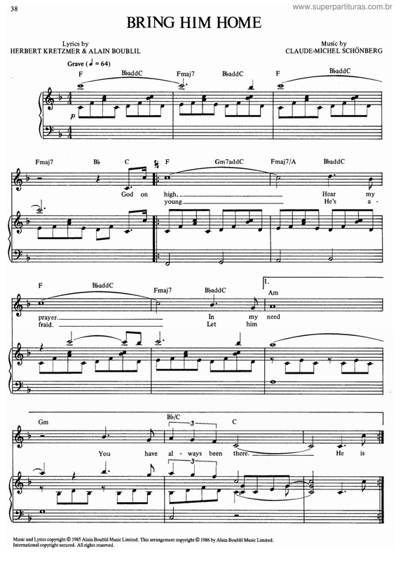 Partitura da música Bring him home