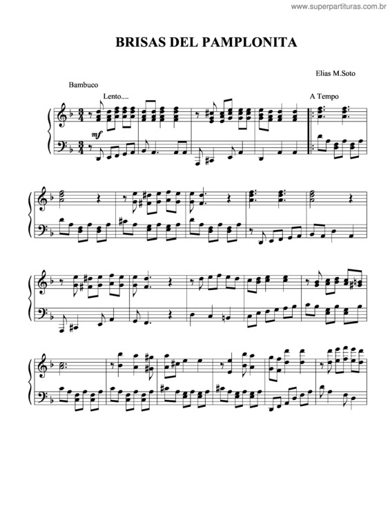 Partitura da música Brisas Del Pamplonita