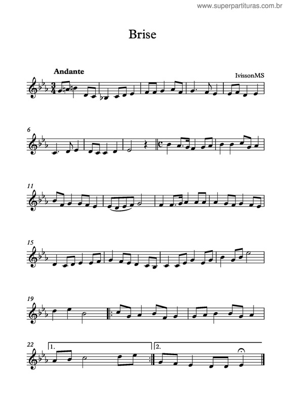 Partitura da música Brise