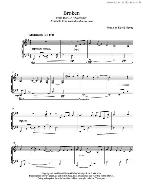 Partitura da música Broken v.2