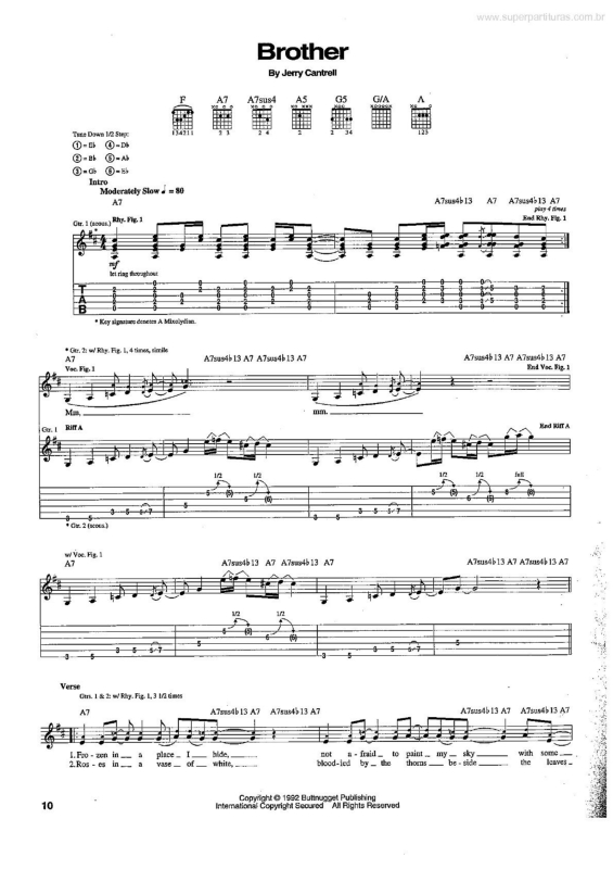 Partitura da música Brother