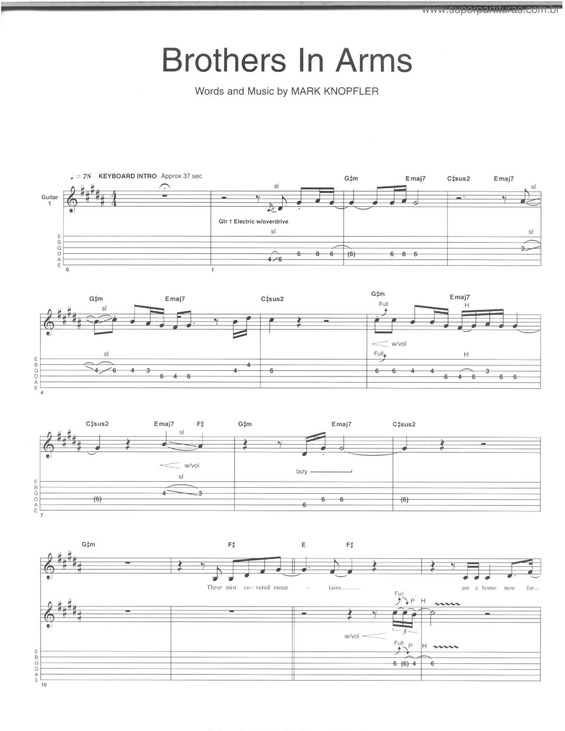 Partitura da música Brothers In Arms v.3