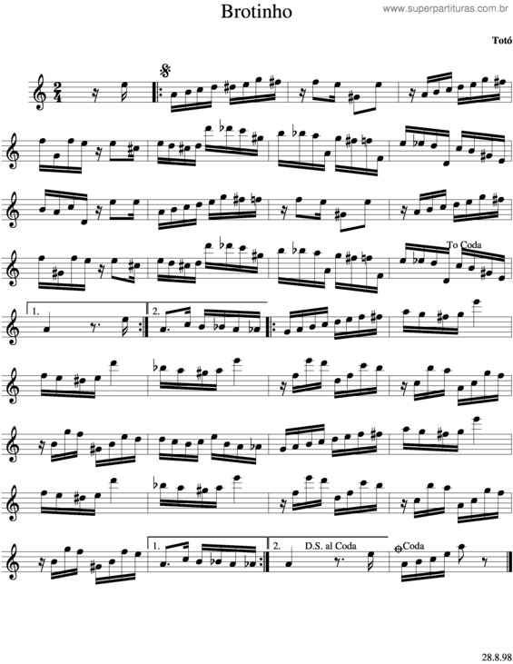 Partitura da música Brotinho