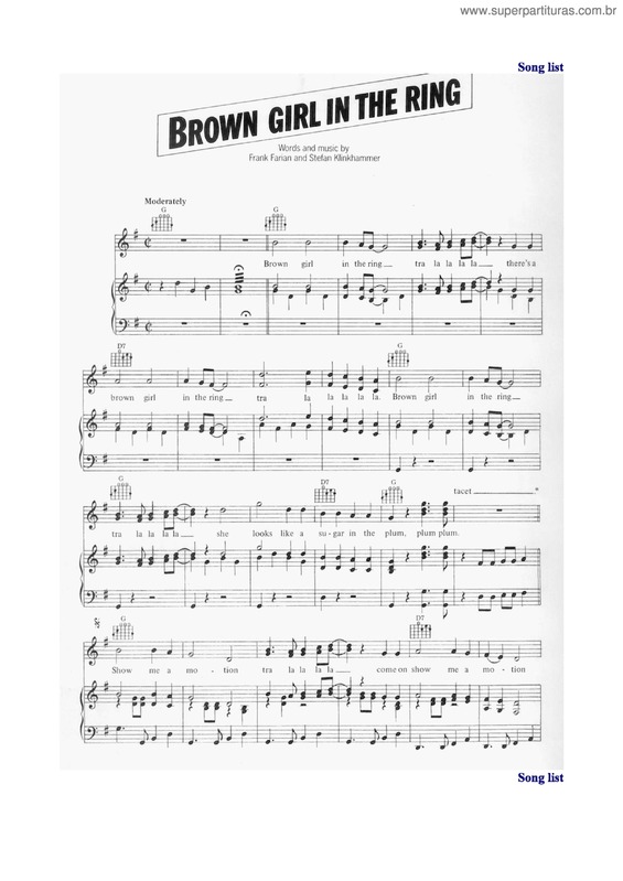 Partitura da música Brown Girl In The Ring
