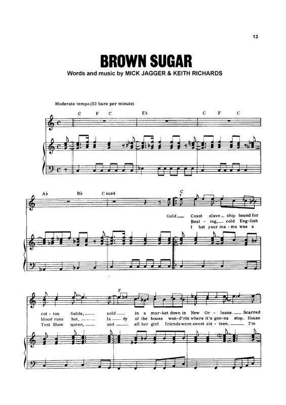Partitura da música Brown Sugar