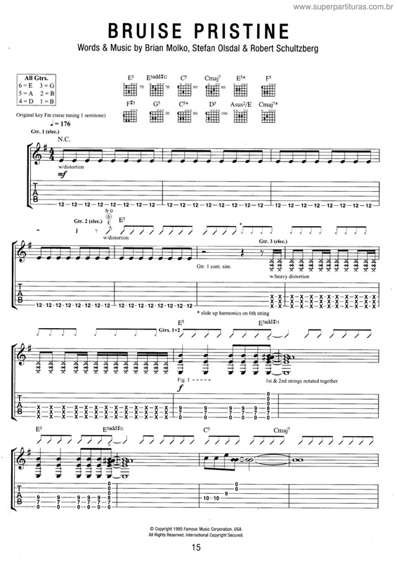 Partitura da música Bruise pristine