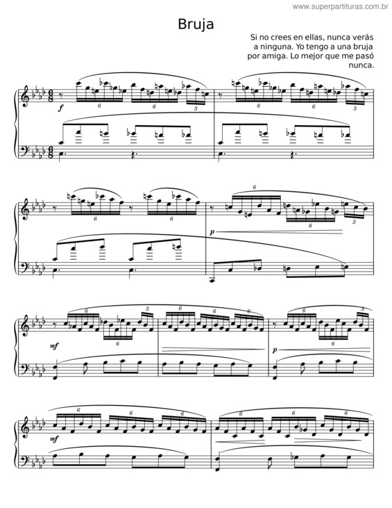 Partitura da música Bruja
