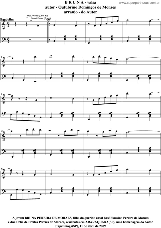 Partitura da música Bruna v.4