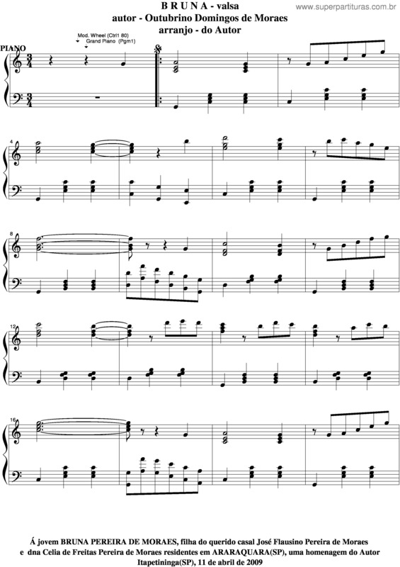 Partitura da música Bruna v.5