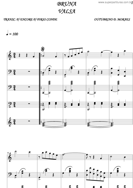 Partitura da música Bruna