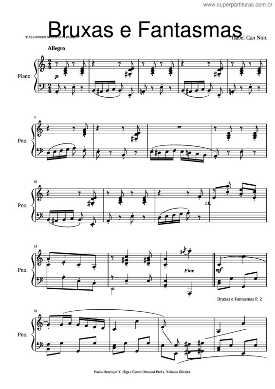 Partitura da música Bruxas E Fantasmas