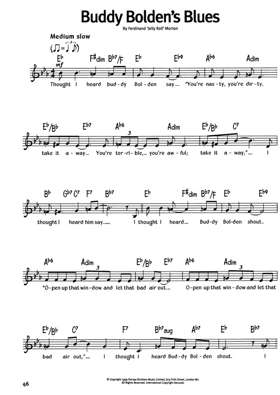Partitura da música Buddy Boldens Blues
