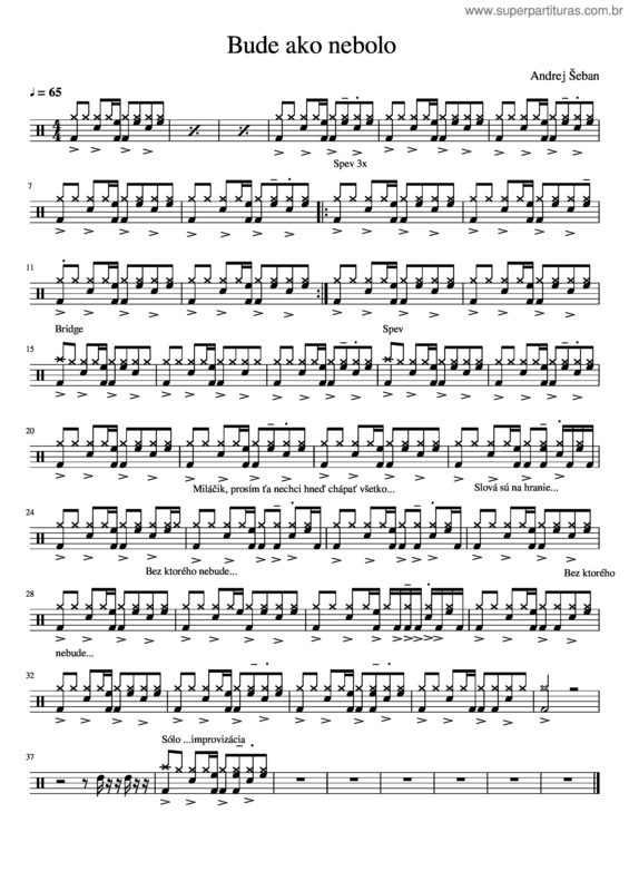 Partitura da música Bude Ako Nebolo