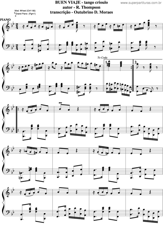 Partitura da música Buen Viaje