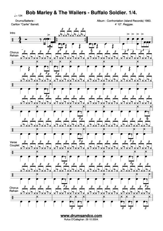 Partitura da música Buffalo Soldier v.2