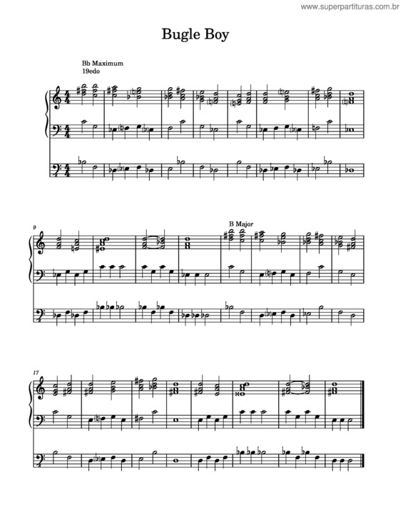 Partitura da música Bugle Boy v.2