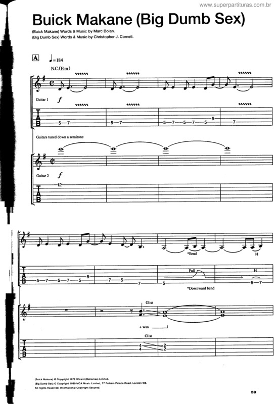 Partitura da música Buick Makane