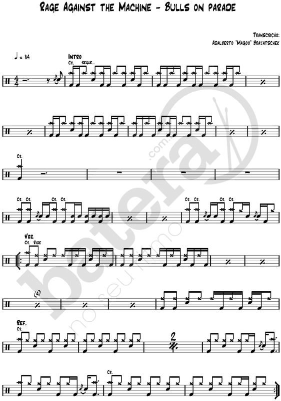 Partitura da música Bulls on Parade