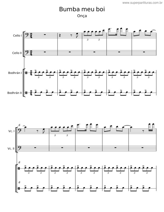Partitura da música Bumba Meu Boi v.2