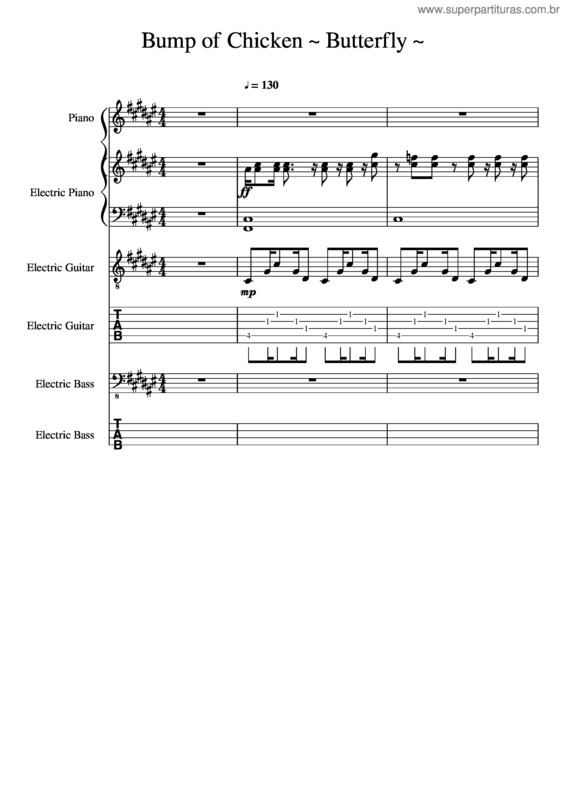 Partitura da música Bump Of Chicken ~ Butterfly ~
