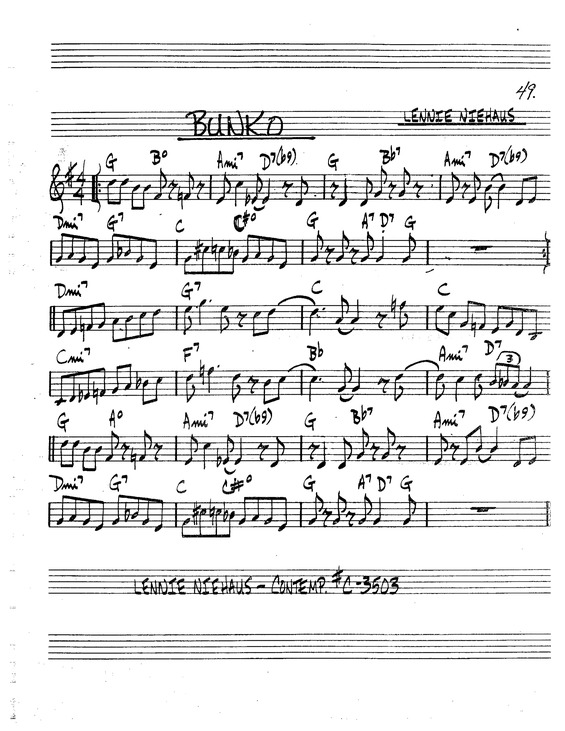 Partitura da música Bunko v.2
