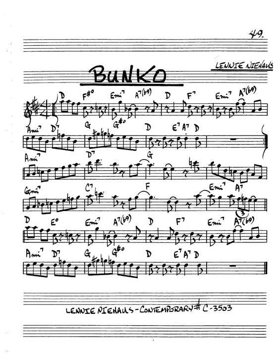 Partitura da música Bunko