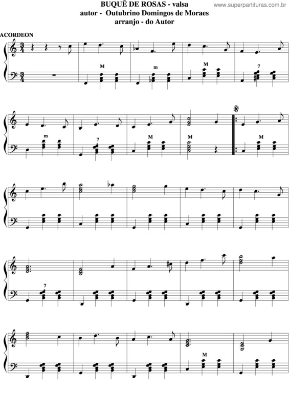 Partitura da música Buquê De Rosas v.2