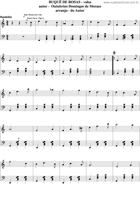 Partitura da música Buquê De Rosas v.4