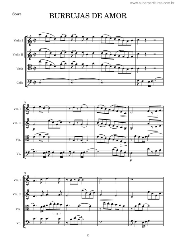 Partitura da música Burbujas De Amor