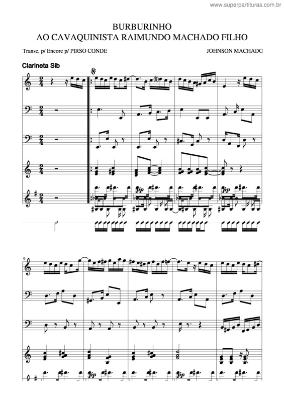 Partitura da música Burburinho v.2