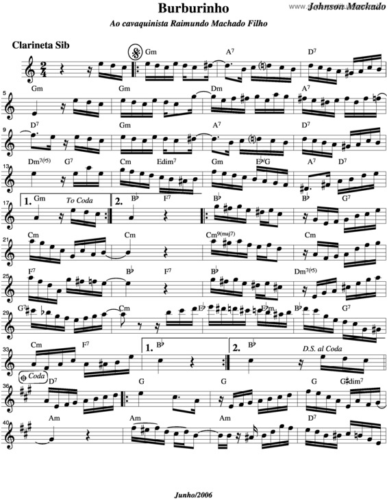 Partitura da música Burburinho