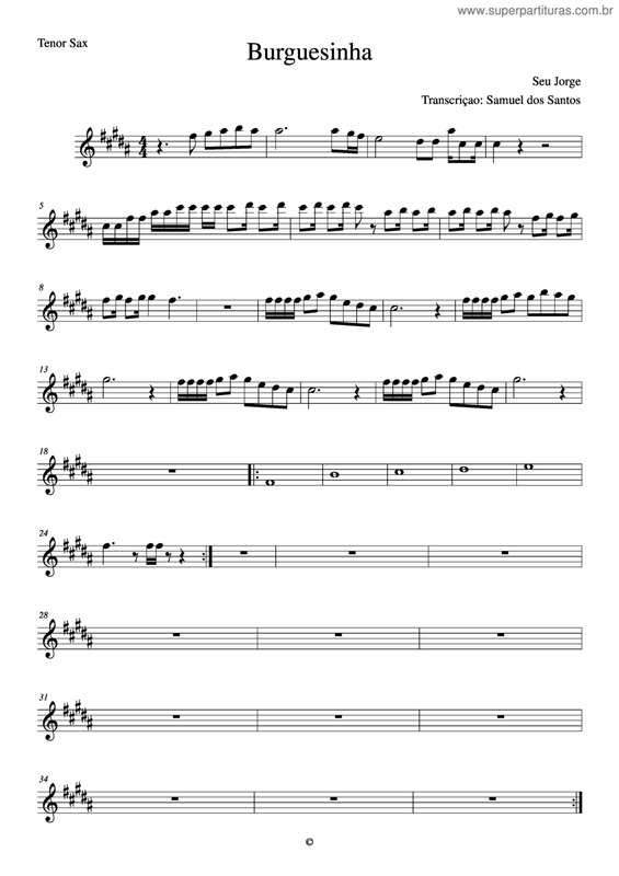 Partitura da música Burguesinha