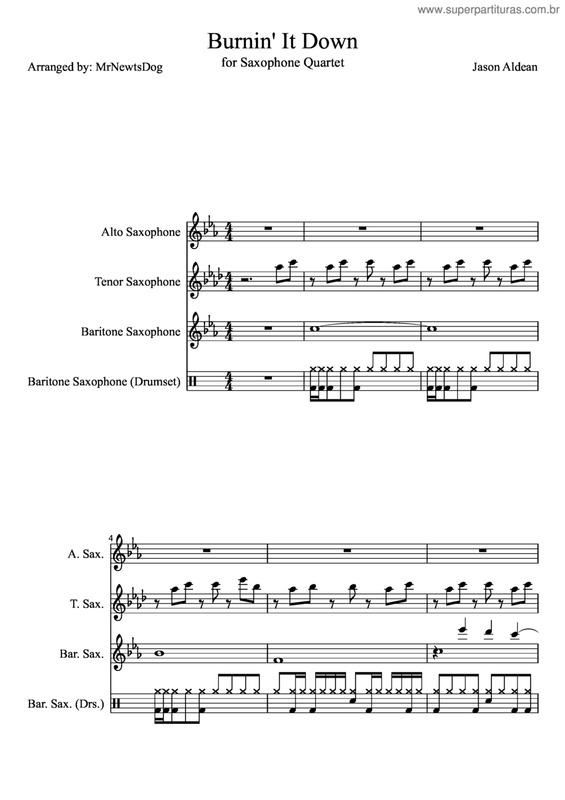 Partitura da música Burnin`it Down