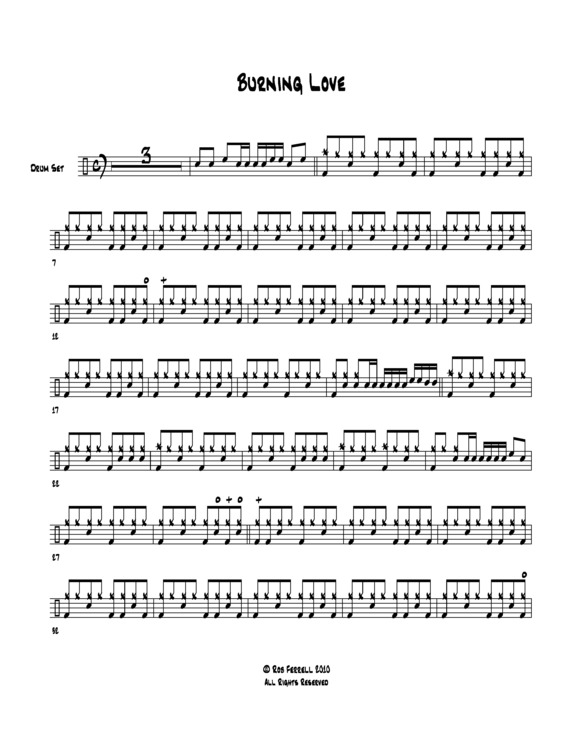 Partitura da música Burning Love v.3