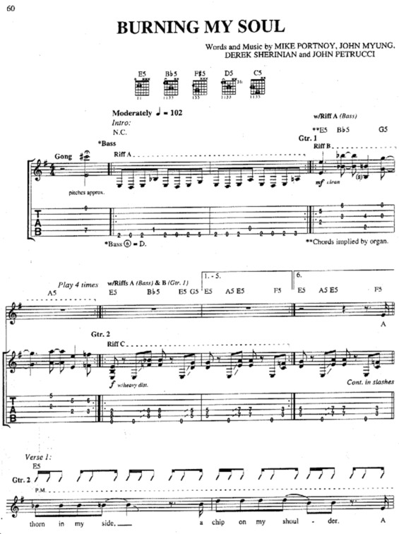 Partitura da música Burning My Soul