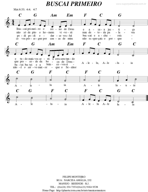 Partitura da música Buscai Primeiro v.2