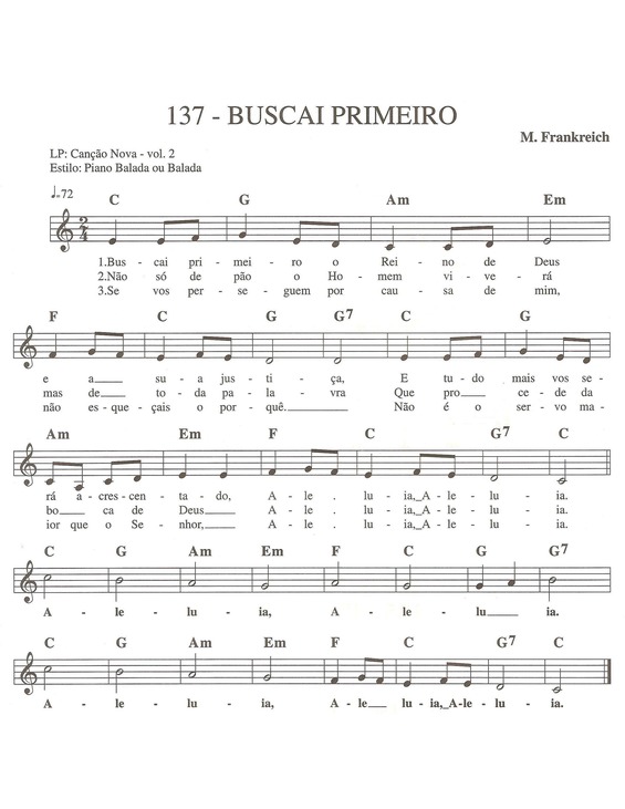 Partitura da música Buscai Primeiro v.3