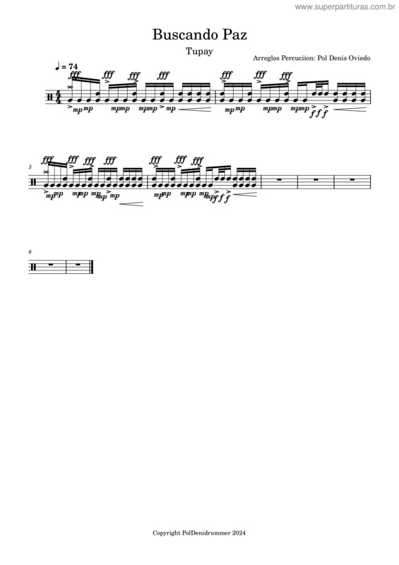 Partitura da música Buscando Paz