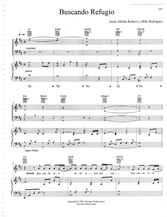 Partitura da música Buscando Refugio