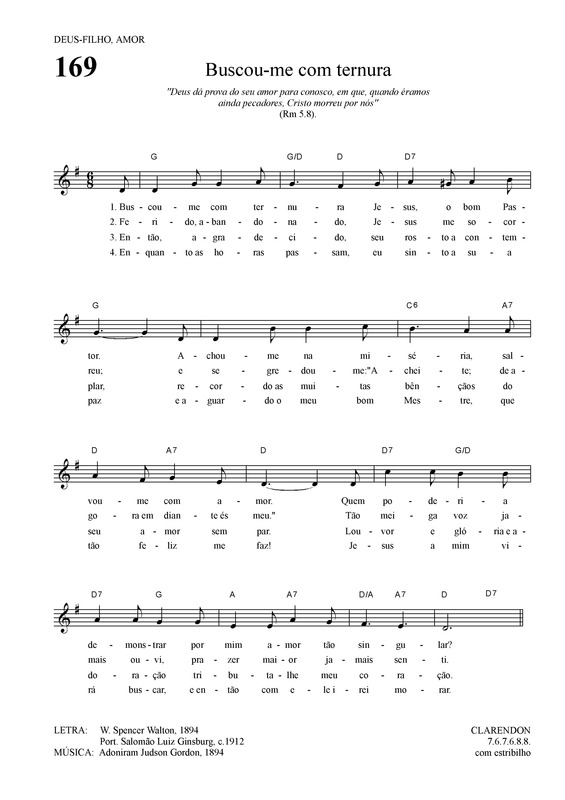 Partitura da música Buscou-me Com Ternura