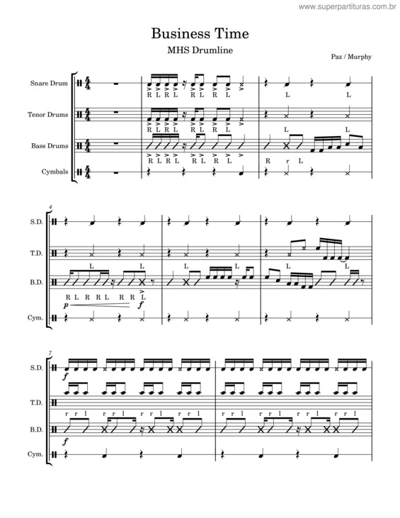 Partitura da música Business Time