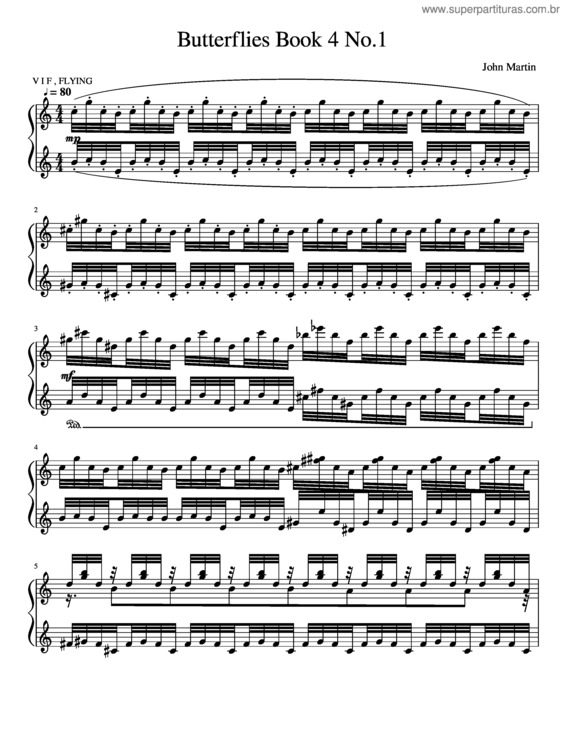 Partitura da música Butterflies Book 4 No 1